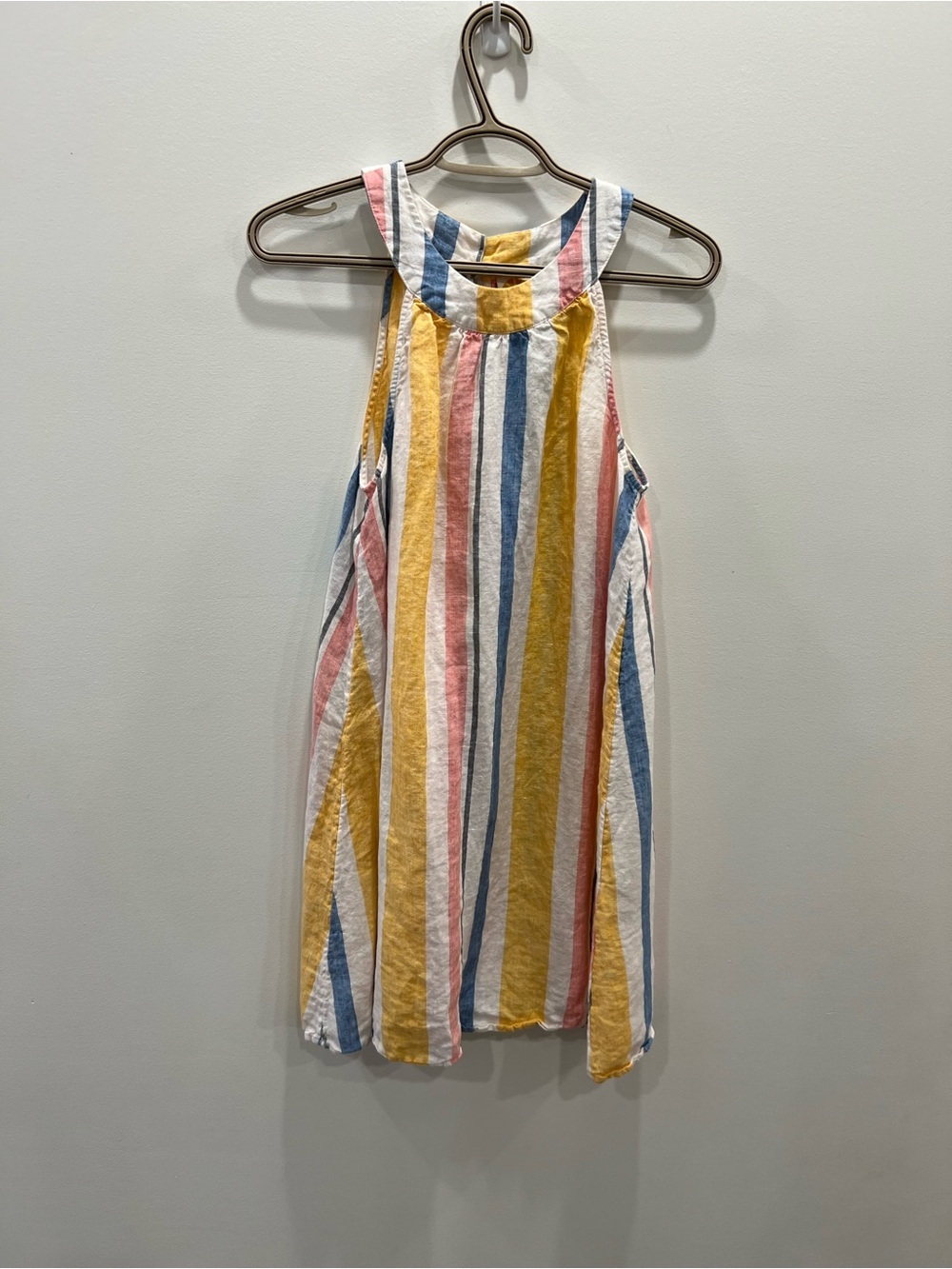 C&C California Girls 100% Linen Striped Swing Dress XS Multicolor Sleeveless